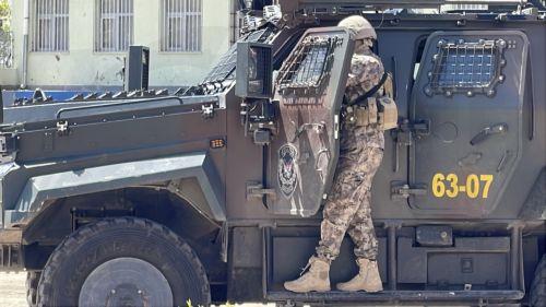 epa12888870 Turkish security forces at the site of a shooting that took place in a school in Siverek district of Sanliurfa, Turkey, 14 April 2026. At least 16 people have been injured after a former student opened fire at the Ahmet Koyuncu Vocational and Technical Anatolian High School in Siverek district, before killing himself with the same weapon,...