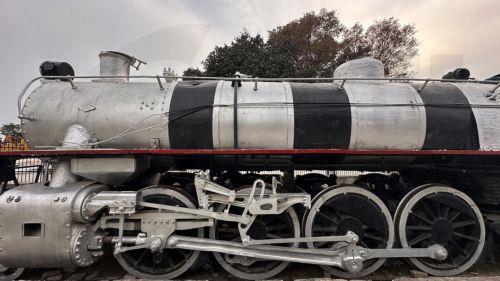 epa12958415 Canadian Locomotive 5734 is displayed at Golra Sharif Railway Station in Islamabad, Pakistan, 14 May 2026. Manufactured in 1945 by Kingston and Co. of the Canadian Locomotive Company, the broad-gauge steam engine was presented by the Canadian government to Indian State Railways after the Second World War to support railway transport in the...