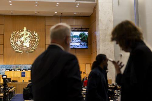 epa12969843 Delegates arrive for the opening of the 79th World Health Assembly (WHA79) at the European headquarters of the United Nations in Geneva, Switzerland, 18 May 2026.  EPA/SALVATORE DI NOLFI