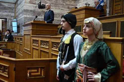 (Ξένη Δημοσίευση) Ο  υπουργός Εθνικής Άμυνας Νίκος Δένδιας  μιλάει στην εκδήλωση  στη Βουλή  υπό τον τίτλο «Η Γενοκτονία των Ελλήνων του Πόντου: Μνήμη, Στρατηγική και Διεθνοποίηση της Ιστορικής Ευθύνης», Δευτέρα 18 Μαΐου 2026. ΑΠΕ-ΜΠΕ/ΥΠΕΘΑ/Νίκος Παναγιωτόπουλος