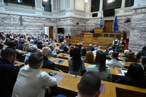 (Ξένη Δημοσίευση) Ο  υπουργός Εθνικής Άμυνας Νίκος Δένδιας  μιλάει στην εκδήλωση  στη Βουλή  υπό τον τίτλο «Η Γενοκτονία των Ελλήνων του Πόντου: Μνήμη, Στρατηγική και Διεθνοποίηση της Ιστορικής Ευθύνης», Δευτέρα 18 Μαΐου 2026. ΑΠΕ-ΜΠΕ/ΥΠΕΘΑ/Νίκος Παναγιωτόπουλος