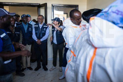 epa13006213 World Health Organization (WHO) Director-General Tedros Adhanom Ghebreyesus (C) visits a renovated building designed for the treatment of Ebola virus patients in Bunia, Ituri, Democratic Republic of Congo, 31 May 2026. According to WHO, the Bundibugyo virus disease (BVD) outbreak in the Democratic Republic of the Congo and Uganda continues to...
