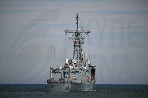 epa13015933 Polish Navy Oliver Hazard Perry-class guided missile frigate ORP Gen. T. Kosciuszko (273) departs the port of Gdynia in northern Poland, 04 June 2026, to take part in the 55th Baltic Operations, or Baltops 2026. The Nato-led exercise brings together naval, air and special forces from allied nations, including Polish Navy vessels, to demonstrate...