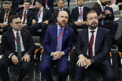 epa13017488 Chairman of the Board of Trustees of the Ilim Yayma Foundation Necmeddin Bilal Erdogan (C) attends the St. Petersburg International Economic Forum (SPIEF) in St. Petersburg, Russia, 05 June 2026. The 29th St. Petersburg International Economic Forum runs from 03 to 06 June 2026.  EPA/ANATOLY MALTSEV