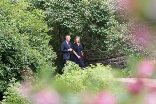 epa13017686 Latvian President Edgars Rinkevics (L) and Netherlands' Queen Maxima (R) walk and talk during their meeting in Riga, Latvia, 05 June 2026. Later Queen Maxima, the United Nations Secretary-General’s Special Advocate for Financial Health (UNSGSA), will be speaking at the opening of the 35th Annual Meeting of the Board of Governors of the European...