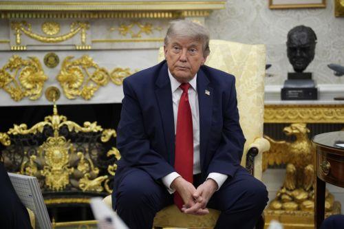 epa13062052 US President Donald Trump (R) meets with Mark Rutte (not seen), Secretary General of the North Atlantic Treaty Organization (NATO), in the Oval Office of the White House in Washington, DC, USA, 24 June 2026.  EPA/YURI GRIPAS / POOL