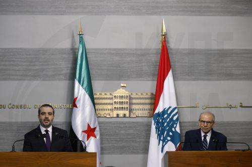 epa13079830 Syrian Minister of Foreign Affairs Asaad Al Shaibani (L) speaks during a joint press conference with Lebanese Prime Minister Nawaf Salam (R) following their meeting at the Government Palace in Beirut, Lebanon, 02 July 2026. Shaibani is on an official visit to Beirut to meet Lebanon's leaders.  EPA/WAEL HAMZEH