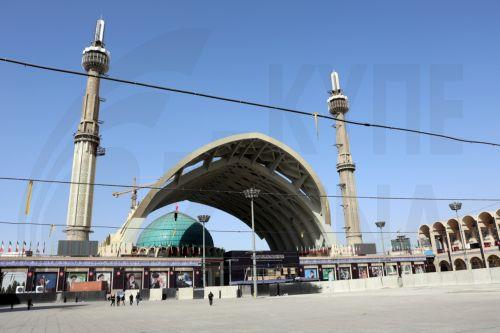 epa13082428 An exterior view of the Imam Khomeini Mosalla Grand Mosque, ahead of farewell and funeral ceremonies for late Iranian Supreme Leader Ayatollah Ali Khamenei, in Tehran, Iran, 03 July 2026. Iran is set to hold a multi-day state funeral from 04 to 09 July for Khamenei, who was killed in a joint US and Israeli airstrike on 28 February.  EPA/ABEDIN...