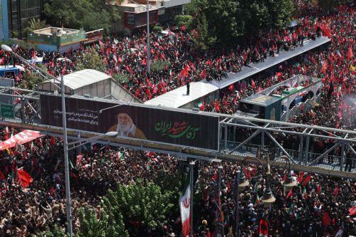 epa13090589 Iranians take part in the funeral ceremony of the late Iranian Supreme Leader Ayatollah Ali Khamenei in Tehran, Iran, 06 July 2026. Iran is holding a multi-day state funeral from 04 to 09 July 2026 for the leader, who was killed in a joint U.S. and Israeli airstrike on 28 February 2026.  EPA/ABEDIN TAHERKENAREH RESTRICTIONS: NO Access Israel...