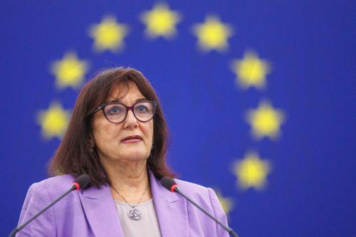 epa13097957 European Commissioner for the Mediterranean Dubravka Suica speaks during the Topical debate requested by a political group (S&D) (Rule 169) onThe EU’s role in the reconstruction of the Gaza Strip and the accountability of Israel under international law during the European Parliament session in Strasbourg, France, 08 July 2026.  EPA/OLIVIER...