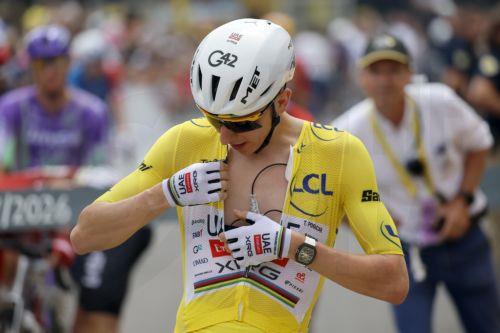 epa13102326 Yellow Jersey overall leader Slovenian cyclist Tadej Pogacar of UAE Team Emirates XRG ahead of Stage 7 of the Tour de France, a 175.1 km route from Hagetmau to Bordeaux, France, 10 July 2026.  EPA/GUILLAUME HORCAJUELO