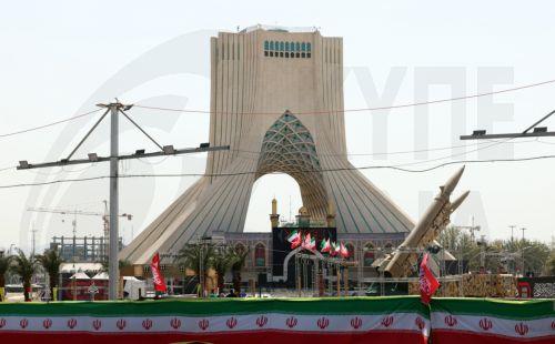 epa13129790 Iranian missiles, Zolfaghar, are on display at Azadi Square in Tehran, Iran, 24 July 2026. Conflict between Iran and the US over the Strait of Hormuz continues, as US strikes have targeted several locations across Iran.  EPA/ABEDIN TAHERKENAREH RESTRICTIONS: NO Access Israel Media/Persian Language TV Stations Outside Iran/Strictly No Access BBC...
