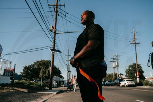 epa13149218 Pastor Archange Antoine stands outside the Delaney Hall Immigration Detention Facility during a vigil and protest for Edwin Jovanny Lopez Cornejo, in Newark, New Jersey, USA, 03 August 2026. At least 54 people have died in ICE custody since the start of the second Trump administration.  EPA/OLGA FEDOROVA