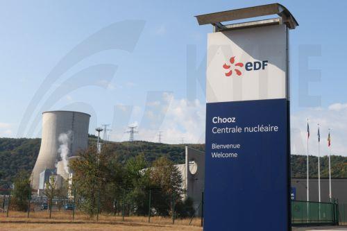 epa13151083 A view of the Chooz nuclear power plant, near Chooz, northeastern France, 05 August 2026. The plant's two reactors have been shut down since 01 August 2026 after prolonged hot and dry weather caused the River Meuse to fall below the level required for cooling operations while maintaining compliance with environmental regulations. Chooz is the...