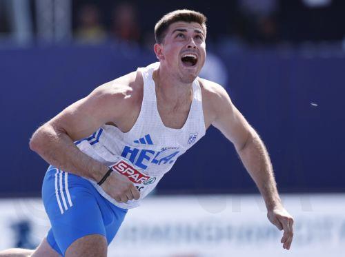 epa13166464 Dimitrios Tsitsos of Greece competes in the Men's Javelin Throw Qualification at the European Athletics Championships Birmingham 2026, in Birmingham, Britain, 13 August 2026.  EPA/TOLGA AKMEN