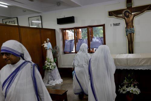 epa13191746 Nuns prepare the prayer room before a mass prayer celebrating the 116th birth anniversary of Mother Teresa at the Mother House in Kolkata, India, 26 August 2026. Mother Teresa, born Agnes Gonxha Bojaxhiu on 26 August 1910 to Albanian parents in Skopje, began serving the poor in Calcutta in 1948 and was awarded the Nobel Peace Prize in 1979. ...