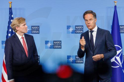 epa13194405 US Under Secretary of War for Policy Elbridge Colby (L) and NATO Secretary General Mark Rutte meet at the North Atlantic Treaty Organization (NATO) headquarters, in Brussels, Belgium, 27 August 2026. Colby will later participate in a meeting of the North Atlantic Council with Allied Ambassadors.  EPA/OLIVIER MATTHYS