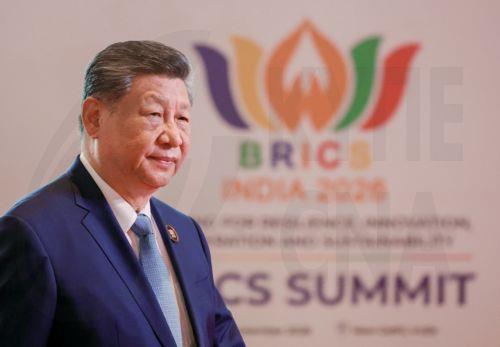 epa13233829 Chinese President Xi Jinping attends an official welcome ceremony for leaders of BRICS member states in New Delhi, India, 12 September 2026. India hosts the 18th BRICS Leaders' Summit from 12 to 13 September 2026 under the theme 'Building for Resilience, Innovation, Cooperation and Sustainability.'  EPA/ALEXANDER KAZAKOV/SPUTNIK/KREMLIN / POOL...