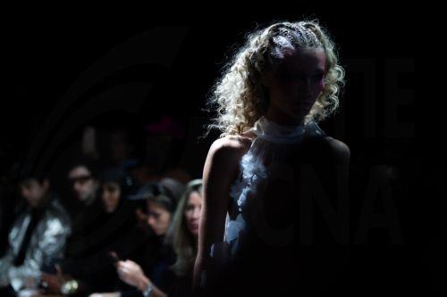 epa13242577 A model presents a creation by Frederick Anderson for the Spring/Summer 2027 collection during New York Fashion Week in New York, New York, USA, 15 September 2026. New York Fashion Week runs from 10 to 15 September 2026.  EPA/OLGA FEDOROVA