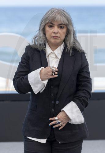 epa13253952 Writer Mariana Enriquez poses during the presentation of the film 'Mis muertos tristes' (My Sad Dead) at the 74th edition of the San Sebastian Film Festival in San Sebastian, Spain, 21 September 2026.  EPA/JAVIER ETXEZARRETA