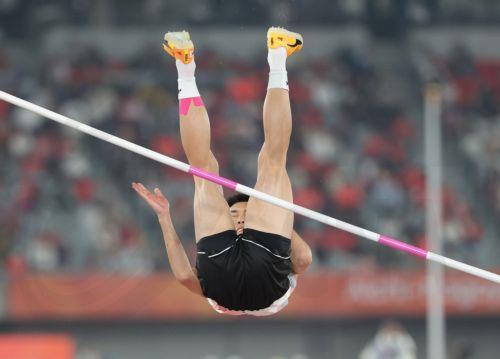 epa13267430 Woo Sang-hyeok of South Korea competes during the men's high jump final at the Aichi-Nagoya 2026 Asian Games in Nagoya, Japan, 27 September 2026 (issued 28 September 2026).  EPA/YONHAP SOUTH KOREA OUT