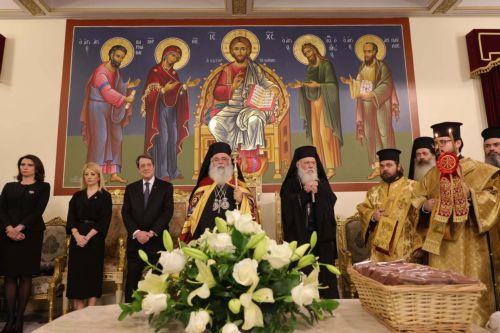 Ο Πρόεδρος της Δημοκρατίας κ. Νίκος Αναστασιάδης παρίσταται στην ενθρόνιση του νέου Αρχιεπισκόπου Κύπρου κ.κ. Γεωργίου, στον Καθεδρικό Ναό Αποστόλου Βαρνάβα, Λευκωσία, Κύπρος