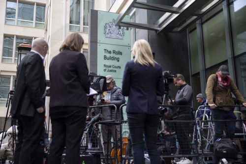 epa10674310 Members of the media wait for Britain's Prince Harry, Duke of Sussex outside the Rolls Building of High Court to attend hacking trial against Mirror Group Newspapers in London, Britain, 05 June 2023. Prince Harry accuses Mirror Group Newspapers (MGN) of unlawful information gathering with phone hacking and he is expected to give evidence and...