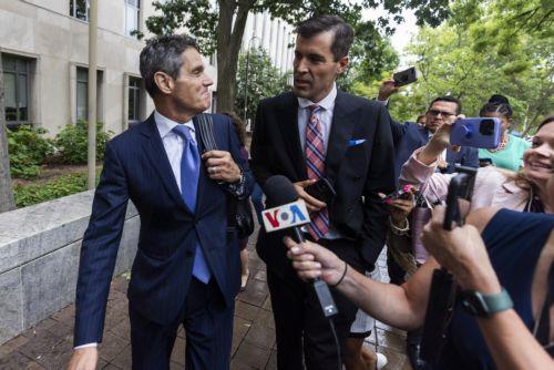 epa10825544 Attorney John Lauro (L), representing former US president Donald Trump, leaves federal court in DC after attending a status conference on the former president's trial date for his 2020-election case brought by Jack Smith in Washington, DC, USA, 28 August 2023. Judge Tanya Chutkan set 04 March 2024 as the initial trial date for the DC case. ...