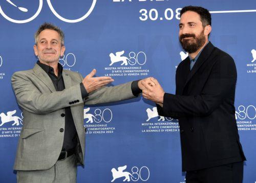 epa10830757 Chilean filmmaker Pablo Larrain (R) and actor Alfredo Castro pose at a photocall for 'El Conde' during the 80th annual Venice International Film Festival, in Venice, Italy, 31 August 2023. The movie is presented in Official competition 'Venezia 80' at the festival running from 30 August to 09 September 2023.  EPA/CLAUDIO ONORATI