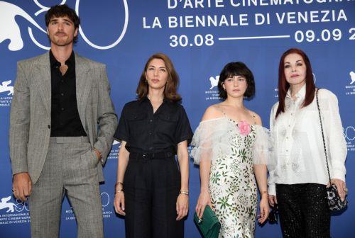 epa10839817 (L-R) Australian actor Jacob Elordi, US filmmaker Sofia Coppola, US actor Cailee Spaeny, and US businesswoman Priscilla Presley pose during a photocall for 'Priscilla' at the 80th annual Venice International Film Festival, in Venice, Italy, 04 September 2023. The movie is presented in the official competition 'Venezia 80' at the festival running...