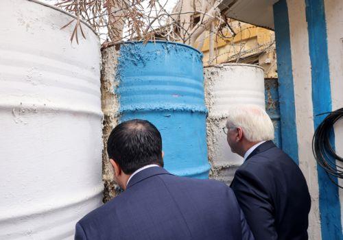 Ο Πρόεδρος της Δημοκρατίας κ. Νίκος Χριστοδουλίδης μαζί με τον Πρόεδρο της Γερμανίας Frank-Walter Steinmeier επισκέπτονται την παλιά πόλη της Λευκωσίας κατά μήκος της πράσινης γραμμής, Δευτέρα 12 Φεβρουαρίου 2024. ΚΥΠΕ/ΚΑΤΙΑ ΧΡΙΣΤΟΔΟΥΛΟΥ