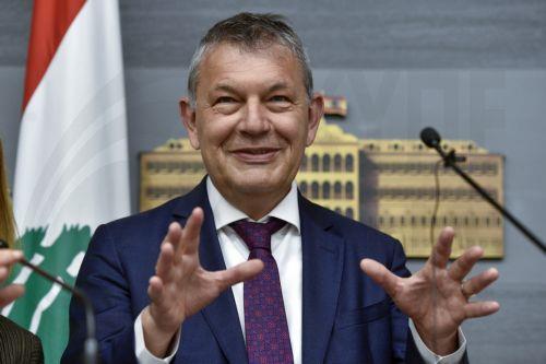 epaselect epa11373014 Philippe Lazzarini, Commissioner General of the United Nations Relief and Works Agency for Palestine Refugees in the Near East (UNRWA), addresses a press conference after a meeting with the Lebanese prime minister at the government palace in Beirut, Lebanon, 27 May 2024. Lazzarini is in Beirut to meet with Lebanese officials.  EPA/WAEL...