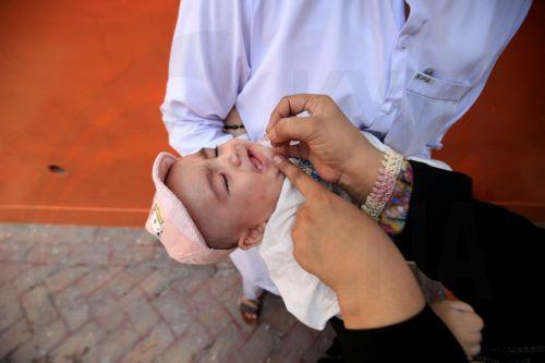 epa11594235 A health worker administers polio vaccine to a child during a door-to-door vaccination campaign in Peshawar, Pakistan, 09 September 2024. A case of poliovirus has emerged in Islamabad after 16 years, marking the total number of cases in Pakistan this year at 17. The eight-year-old boy, from Union Council Rural 4, is the first confirmed case in...