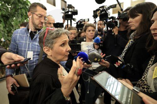 epa11607683 Dominique Pelicot's lawyer Beatrice Zavarro (2-L) speaks to members of the media at the criminal court in Avignon, southern France, 16 September 2024. Dominique Pelicot, former husband of Gisele Pelicot, is accused of drugging his wife to rape her while she was unconscious and having offered her to dozens of men at their house in Mazan, south of...