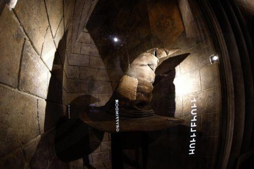 epa11647052 A 'Sorting Hat' replica on display at the 'Harry Potter: The Exhibition' at Ibercaja Delicias Space in Madrid, Spain, 07 October 2024. The interactive exhibition is held in over 20 galleries and allows visitors to explore moments, characters, settings and creatures of the Harry Potter and Fantastic Beasts films, through behind-the-scenes details...