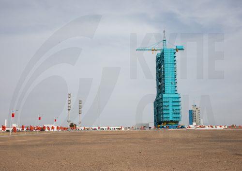 epa11689936 The launch site of the Long March 2F carrier rocket and Shenzhou-19 crewed spacecraft in Jiuquan in Gansu Province, China, 29 October 2024. China's Shenzhou-19 crewed spaceship is scheduled to be launched on 30 October.  EPA/JESSICA LEE