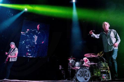 epa11691788 Frontman Ian Gillan (R), bassist Roger Glover and drummer Ian Paice of British rock band Deep Purple perform at Ziggo Dome in Amsterdam, the Netherlands, 29 October 2024 (issued 30 October 2024). The band has been one of the pioneers of hard rock music since the 1970s.  EPA/Paul Bergen
