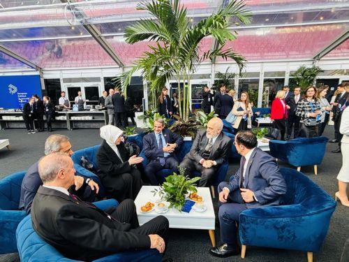 Συνάντηση ΠτΔ Νίκου Χριστοδουλίδη με τον Τούρκο Πρόεδρο Ταγίπ Ερντογάν, στο περιθώριο της 5ης Συνόδου της Ευρωπαϊκής Πολιτικής Κοινότητας, στη Βουδαπέστη, στην παρουσία και άλλων αξιωματούχων.