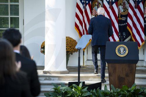 epa11707708 US President Joe Biden departs after delivering remarks on the results of the 2024 presidential election during an address to the nation in the Rose Garden of the White House in Washington, DC, USA, 07 November 2024. President Biden stated he accepts the choice the country made, after Republican presidential candidate Donald J. Trump was...