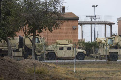 epa11859375 Military vehicles stationed at a US Army Reserve office in McAllen, Texas, USA, 28 January 2025. Texas Governor Greg Abbott announced that hundreds of additional Texas National Guard soldiers and military equipment were deployed to the U.S.-Mexico border in the Rio Grande Valley to assist federal agencies with border enforcement.  EPA/Michael...