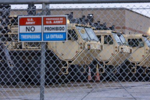 epa11859383 Military vehicles stationed at a Texas Army National Guard armory and recruiting station in Brownsville, Texas, USA, 28 January 2025. Texas Governor Greg Abbott announced that hundreds of additional Texas National Guard soldiers and military equipment were deployed to the U.S.-Mexico border in the Rio Grande Valley to assist federal agencies...