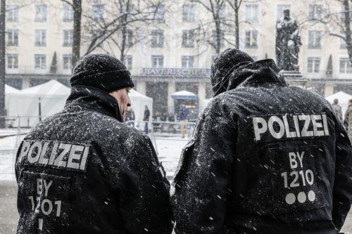 epa11894980 Police at the entrance of the hotel 'Bayerischer Hof', the venue of the 61st Munich Security Conference (MSC), in Munich, Germany, 14 February 2025. High-level international decision-makers meet at the 61st Munich Security Conference in Munich from 14 to 16 February 2025 during their annual meeting to discuss global security issues.  EPA/RONALD...