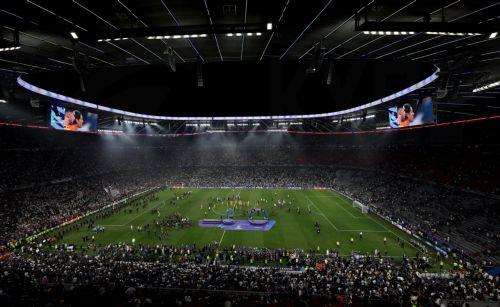 epa12148436 General view of the Allianz Arena after the UEFA Champions League final between Paris Saint-Germain and Internazionale Milano in Munich, Germany 31 May 2025. PSG won 5-0.  EPA/FRIEDEMANN VOGEL