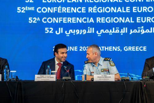 (Ξένη Δημοσίευση) Ο αρχηγός της Ελληνικής Αστυνομίας, Αντιστράτηγος Δημήτριος Μάλλιος, παρευρίσκεται  στην τελετή λήξης των εργασιών του 52ου Ευρωπαϊκού Περιφερειακού Συνεδρίου της INTERPOL, το οποίο φιλοξενήθηκε στην Αθήνα από 2 έως 4 Ιουνίου 2025. ΑΠΕ-ΜΠΕ/Υπουργείο Προστασίας του Πολίτη/STR