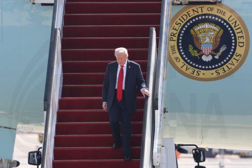 epa12449888  US President Donald J Trump disembarks from Air Force One at Ben Gurion airport in Tel Aviv, Israel 13 October 2025. According to a parliament spokesperson for the Israeli Knesset, President Trump will deliver a speech at the Knesset on 13 October 2025 in light of a first phase ceasefire and hostages release deal between Israel and Hamas. US...
