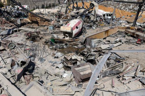 epa12460127 The damage is seen following a series of Israeli airstrikes on a cement plant in the southern Lebanese village of Ansar, Lebanon, 17 October 2025. Israeli airstrikes on 16 October targeted  the largest cement factory in southern Lebanon. According to the Lebanese health ministry, Israeli airstrikes in the south and eastern part of Lebanon had...