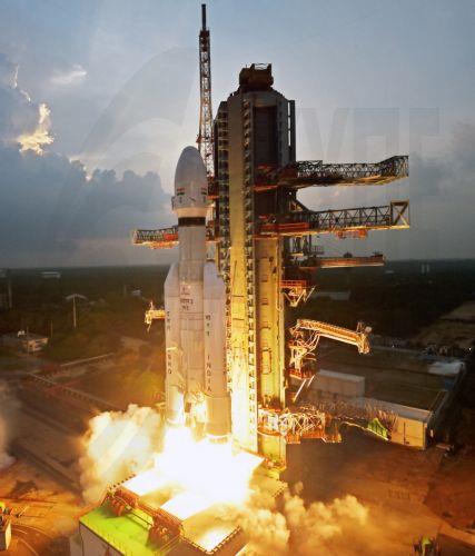 epa12499916 A handout photo made available by The Indian Space Research Organisation (ISRO) shows ISRO's launch vehicle LVM3-M5 carrying the communication satellite CMS-03 lifting off from the launch pad at the Satish Dhawan Space Centre, in Sriharikota, Andhra Pradesh, India, 02 November 2025 (issued 03 November 2025). India's LVM3 launch vehicle...