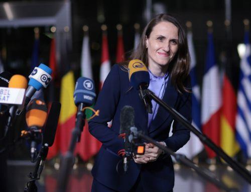 epa12566310 Minister for Foreign Affairs of Romania Oana-Silvia Toiu speaks to the press upon arrival at the NATO Foreign Ministers Council at NATO Headquarters in Brussels, Belgium, 03 December 2025. Detailing the forthcoming meeting, the Secretary General explained that 'as we look ahead to the next NATO Summit in Ankara in July, Allies will address the...