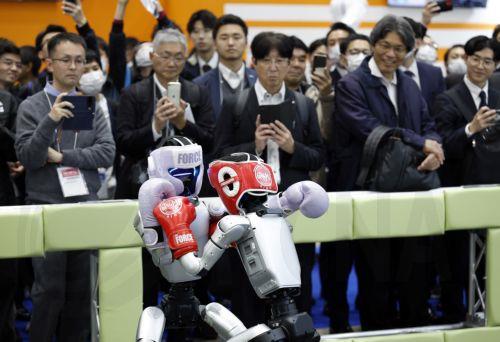 epa12566633 Unitree Robotics Humanoid Robots G1 box at the TechShare booth during the International Robot Exhibition 2025 (iREX2025) in Tokyo, Japan, 03 December 2025. Held once every two years, the iREX is one of the world’s largest robot trade shows. For the 2025 edition, 673 companies and organizations will be presenting their latest robot technologies...