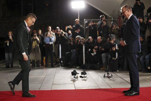 epa12594563 German Chancellor Friedrich Merz (R) welcomes Finnish President Alexander Stubb (L) at the Federal Chancellery in Berlin, Germany, 15 December 2025. Berlin hosts US-Ukraine negotiations on a proposed peace plan, including a possible ceasefire in Ukraine, and a broader multilateral summit with key European leaders.  EPA/HANNIBAL HANSCHKE